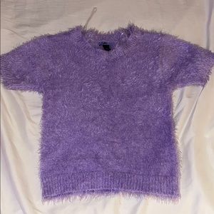 Fluffy purple crop top